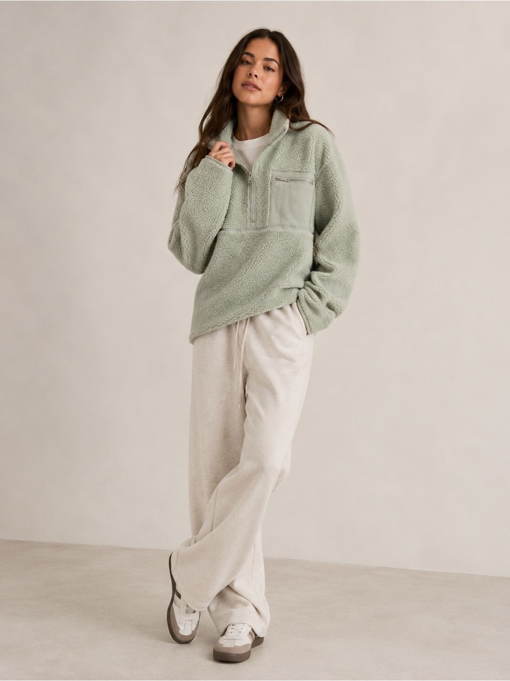 Threadbare Sherpa Zip Pull-over Size S